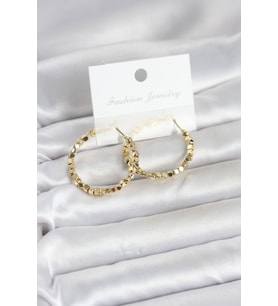 Pirinç Gold Renk Minimal Kare Halka Kadın Küpe - TJ-BKP11775