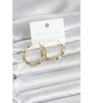 Pirinç Gold Renk Minimal Kare Halka Kadın Küpe - TJ-BKP11775