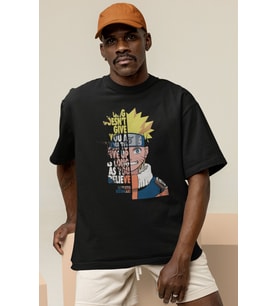 Naruto Uzumaki Baskılı Unisex Oversize Naruto Anime Dizi Karakter Tişört
