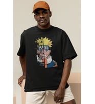 Naruto Uzumaki Baskılı Unisex Oversize Naruto Anime Dizi Karakter Tişört