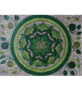 Green Mandala Painting El Yapımı Tablo