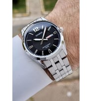Casio CSISTE195 Kadranı Siyah Kordonu Metalik Renk 2 Yıl Garantili Erkek Kol Saati