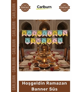 #Ramazan Ay Süs Dekorasyon Ev Ofis İftar Asım Ramazan Renkli Banner Süs - Hoşgeldin Ramazan