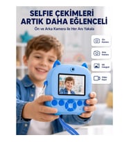 Mey İthalat® Selfie Özellikli Çocuk Fotoğraf Makinesi Mürekkepsiz Termal Baskı Teknolojisi