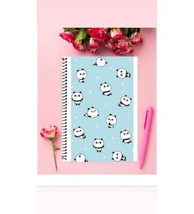 Panda Defter 1 Adet Özel Tasarım A4 Boyutu Telli Çizgili Defter 21*29 Cm