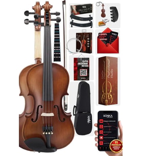 Midex LMA-544TYS 1/2 Profesyonel Keman 2/4 Çocuk Kemanı 8-10 Yaş (Yastık Susturucu Yedek Tel Çanta Yay Reçine Metod)