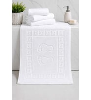 2 li Ayak İzli Banyo Pamuklu Ayak Havlusu 50x70 Cm Beyaz