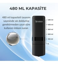 Mulpex 480 ml Siyah Duvara Monte Sıvı Sabun Dispenseri  Premium Kalite ABS Gövde, Anahtarlı