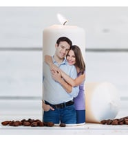 Sevgililere Özel Fotoğraf Baskılı Mum