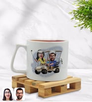 BK Gift Kişiye Özel Sevgililer Karikatürlü Middle Beyaz Kupa Bardak Model 96