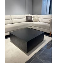 Most Lignum Görünümlü Orta Sehpa 80x80 cm. (Evinize Teslim) (Mat Siyah)