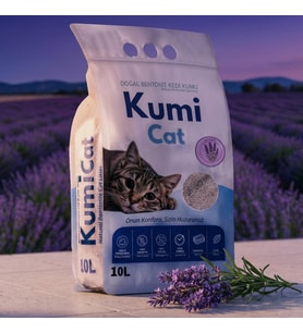 Eko-Premium Rahatlatıcı Etki Lavanta Kokulu Kedi Kumu, Güçlü Topaklanan Bentonit (%99.5 Tozsuz), 5 L