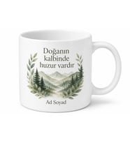 Doğal Yaşam Temalı Baskılı Kupa Bardak Porselen Hediye Doğa Sevgisi