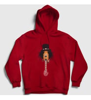 Presmono Unisex Kırmızı Guitar Guns N' Roses Slash Kapüşonlu Sweatshirt 39976tt