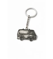 Retro Karavan Minibüs Figürlü Gümüş Renk Metal Tasarım Unisex Anahtarlık
