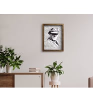 BK Home Atatürk Tasarımlı Doğal Masif Ahşap Çerçeveli Tablo 45x65cm-39