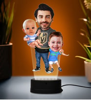 Doğum Günü Hediyesi,Sevgiliye Hediye, Kişiye Özel Fotoğraflı En Mutlu Baba Karikatür 3D Led Lamba (Beyaz)