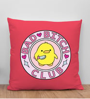 BK Gift Bad Bitch Club Tasarımlı Kırmızı Kırlent Yastık, Arkadaşa Hediye, Ev Dekorasyonu, Ev Hediyesi-1