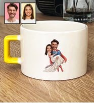 Kişiye Özel Karikatürlü Sevgiliye Hediye Lüks Fincan Sevgililer Günü Hediyesi