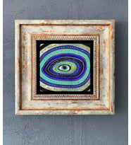 Çerçeveli Taş Duvar Dekoru 20 X 20 Cm Nazar Boncuğu (Krem)