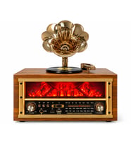 Dosound DS-05 Nostaljik Radyo Bluetooth USB TF Kart FM AM SW Şömine Efektli Ahşap Kasa