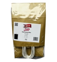 Büküm Saplı Kraft Kağıt Karton Hediyelik Çanta Poşet Torba -Altın Sarı -25x31 Cm.-25 Adetlik 4 Paket