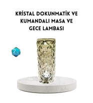 Mey İthalat® Kristal RGB LED Masa Lambası – Renkli Kumandalı Işık, Dekoratif ve Enerji Tasarruflu