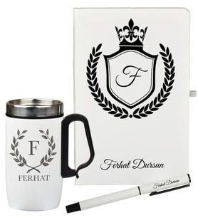 Kişiye Özel Tasarım Hediye Defter Kalem Ve Termos Mug Seti