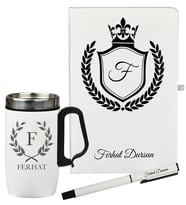 Kişiye Özel Tasarım Hediye Defter Kalem Ve Termos Mug Seti