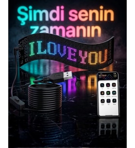 60 Cm Led Matrix Panel 16X96 Piksel Bluetooth Kontrollü Rgb Kayan Yazı Ekranı