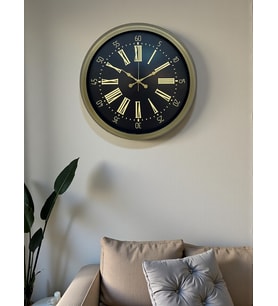 40 Cm Metal Antik Roma Eskitme Duvar Saati