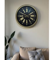 40 Cm Metal Antik Roma Eskitme Duvar Saati