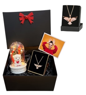 Zümdürü Anka Kuşu Kolyeli Fotoğraflı Premium Set - Sizlere Özel Fotoğraflı Hediye Seti (Model 2)