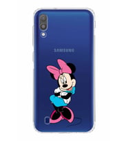 Samsung Galaxy M10  Kamera Korumalı Kapak Minnie Mouse Tasarımlı  Şeffaf  Kılıf