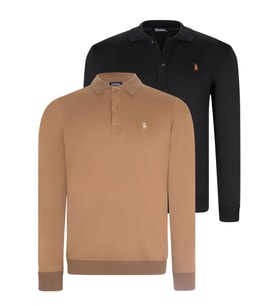 İKİLİ SET V4007 DEWBERRY ERKEK SWEATSHIRT-SİYAH-CAMEL