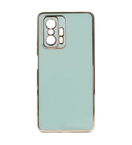 Xiaomi Mi 11T 5G Kılıf Kenarları Gold Kamera Korumalı Renkli Pastel Silikon Açık Yeşil BARK (Açık Yeşil)