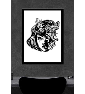 Butterfly Girl Ahşap Poster (27x18)
