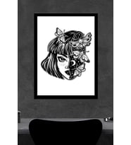 Butterfly Girl Ahşap Poster (27x18)