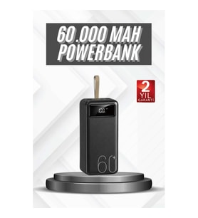 Mey İthalat® Hızlı Şarj 4 Çıkışlı Powerbank 60.000 Mah Taşınabilir Dijital Göstergeli