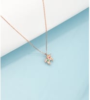 925 Ayar Gümüş Taşlı Unicorn Kolye ( Rose )