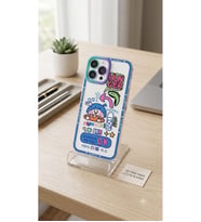iPhone 12 Pro Max Uyumlu Cute İllüstrasyon Desenli Renkli Çerçeveli Şeffaf Telefon Kılıfı – Eğlenceli Tasarım & Yüksek Koruma