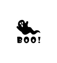Miyrem Sticker Serisi Boo Uçan Hayalet Sticker (Siyah)