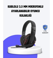 Kırmızı Kulaklık Mikrofonlu Ayarlanabilir Konforlu Tasarımlı