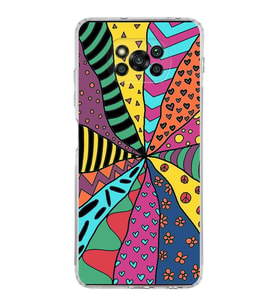 PrintiFy Xiaomi Poco X3 Pro ile Uyumlu 1mm Slim Fit Retro Renkler 4 Baskılı Şeffaf  Kılıf