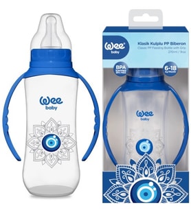 Wee Baby Klasik Kulplu PP Biberon 270ML Nazar Boncuğu