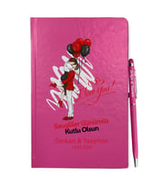 Sevgililer Gününe Özel Pembe Defter Kalem & Hediye Seti 19