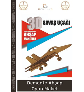 #Oyuncak Lazer Kesim MDF Boyanabilir 3D Puzzle Eğitici Eğlenceli Hobi Demonte Ahşap Oyun Maket
