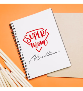 Süper Anne Tasarımlı Defter Kişiye Özel