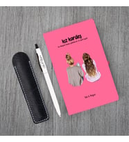 Kişiye Özel Kız Kardeş Seti Pembe Defter Metal & Beyaz Metal Tükenmez Kalem