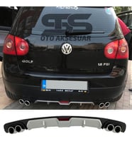 Volkswagen Golf 5 Difüzör Arka Tampon Eki 4 Egzoz Çıkışlı Gri
